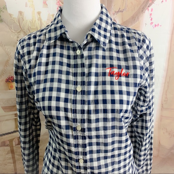 NEW J Crew Poplin Checker button down Shirt - Picture 2 of 11